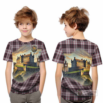 MacPherson (McPherson) Tartan Family Crest Kid T-Shirt with Scottish Ancient Castle Style - Tartan Vibes Clothing