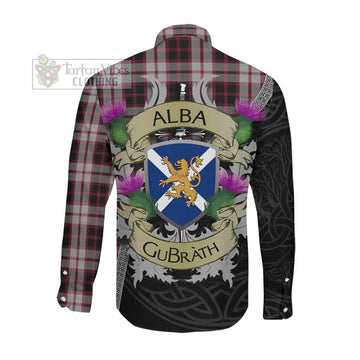 MacPherson (McPherson) Tartan Family Crest Long Sleeve Button Shirt Lion Rampant Royal Thistle Shield Celtic Inspired Men's Shirt - Tartan Vibes Clothing