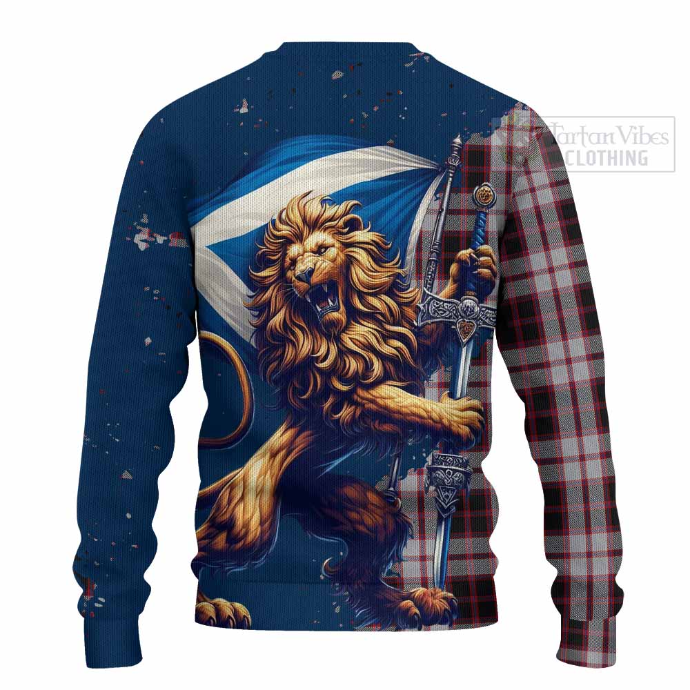 Tartan Vibes Clothing MacPherson (McPherson) Tartan Family Crest Knitted Sweater with Scottish Majestic Lion