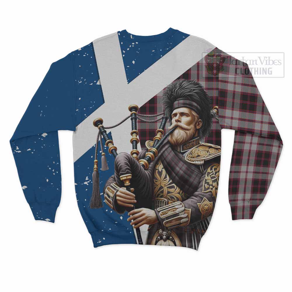 Tartan Vibes Clothing MacPherson (McPherson) Tartan Sweatshirt with Family Crest Scottish Bagpiper Vibes