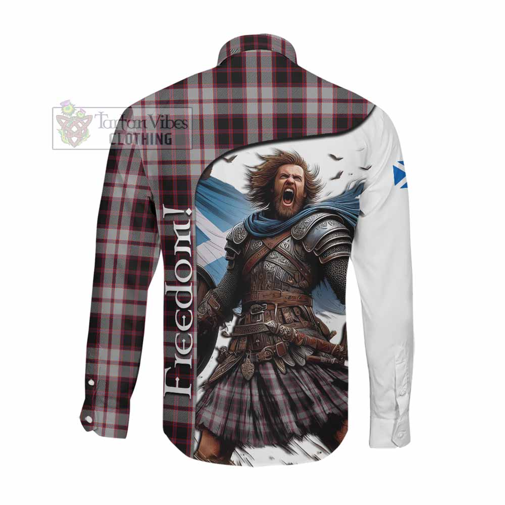 Tartan Vibes Clothing MacPherson (McPherson) Crest Tartan Long Sleeve Button Shirt Inspired by the Freedom of Scottish Warrior