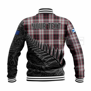 MacPherson (McPherson) Crest Tartan Baseball Jacket with New Zealand Silver Fern Half Style