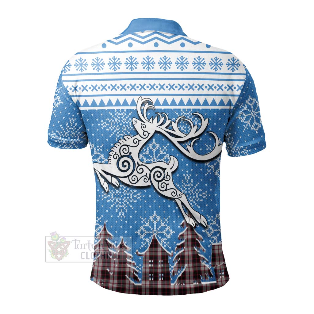 Tartan Vibes Clothing MacPherson (McPherson) Clan Christmas Polo Shirt Celtic Reindeer Style