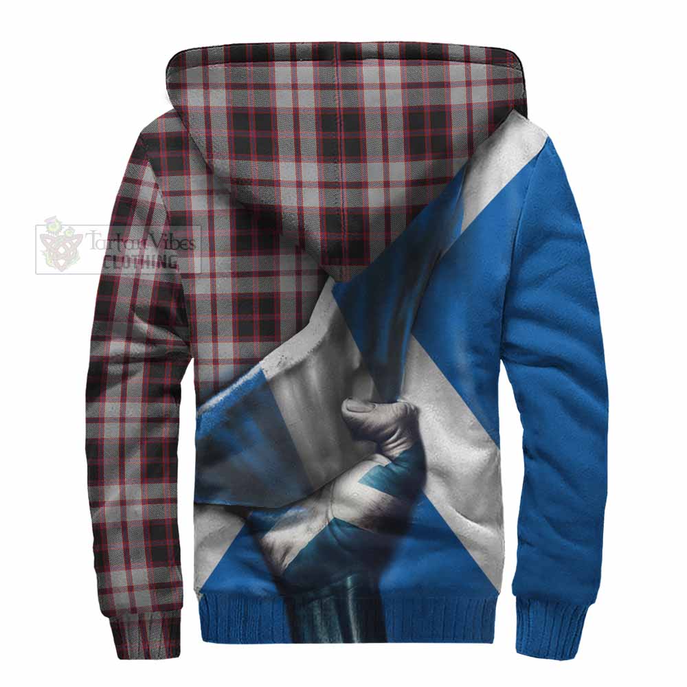 Tartan Vibes Clothing MacPherson (McPherson) Tartan Sherpa Hoodie with Family Crest Scotland Patriotic Style