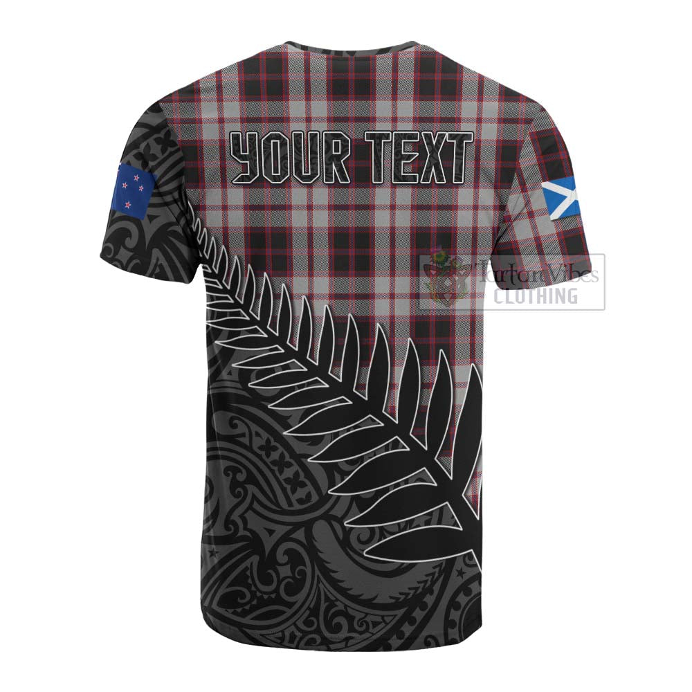 Tartan Vibes Clothing MacPherson (McPherson) Crest Tartan Cotton T-shirt with New Zealand Silver Fern Half Style