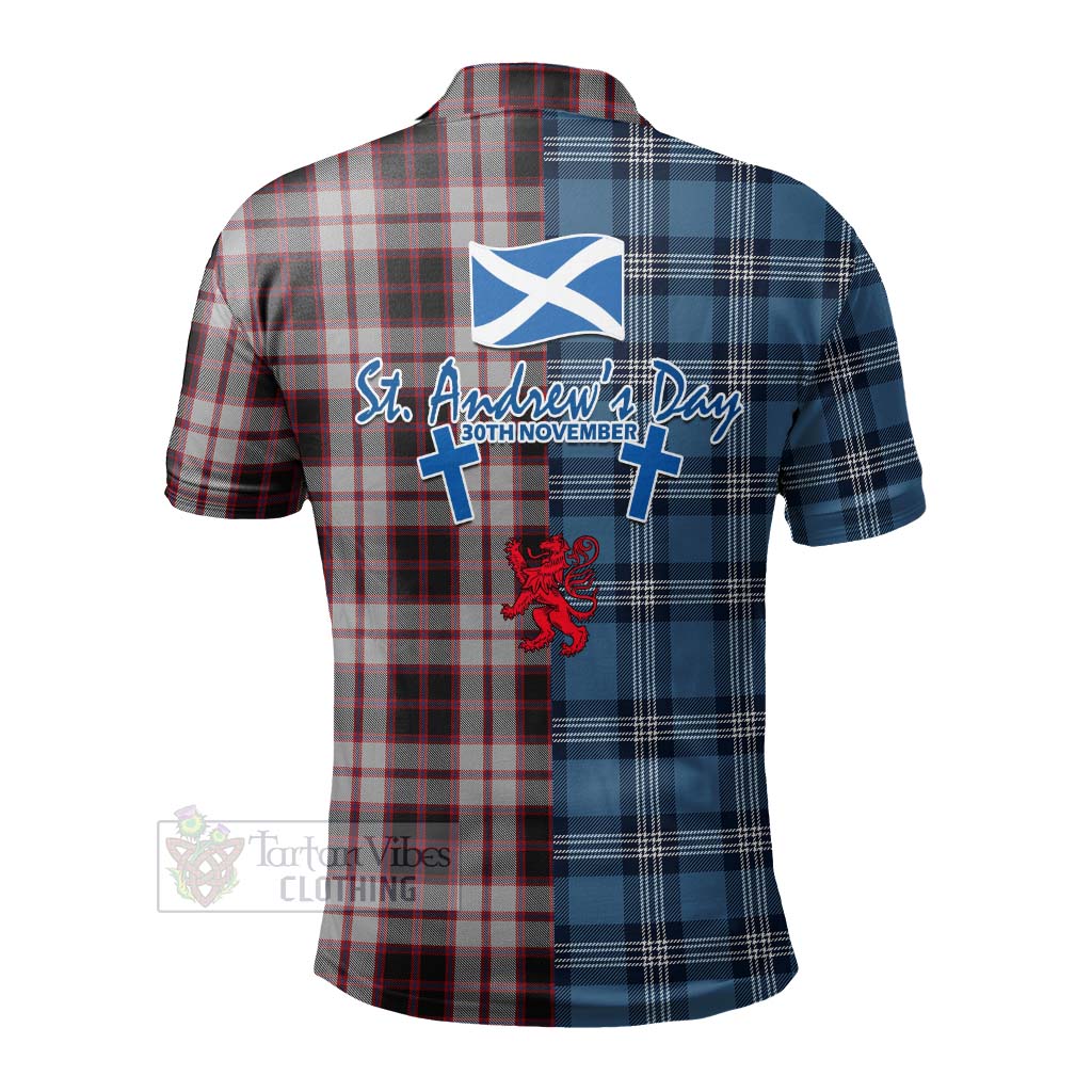 Tartan Vibes Clothing MacPherson (McPherson) Tartan Polo Shirt Happy St. Andrew's Day Half Tartan Style