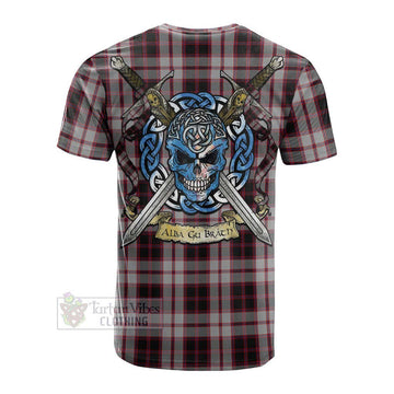 MacPherson (McPherson) Tartan Cotton T-shirt with Family Crest Celtic Skull Style