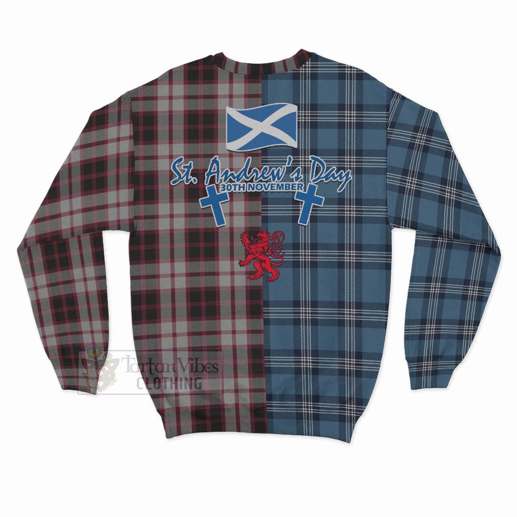 Tartan Vibes Clothing MacPherson (McPherson) Tartan Sweatshirt Happy St. Andrew's Day Half Tartan Style