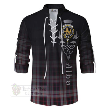 MacPherson (McPherson) Tartan Ghillie Kilt Shirt Featuring Alba Gu Brath Family Crest Celtic Inspired