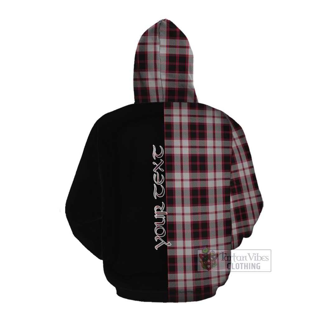 Tartan Vibes Clothing MacPherson (McPherson) Tartan Cotton Hoodie with Family Crest and Half Of Me Style