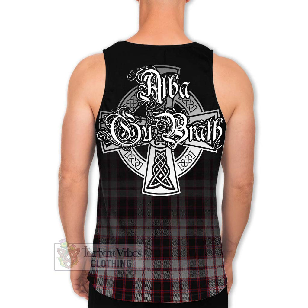 Tartan Vibes Clothing MacPherson (McPherson) Tartan Men's Tank Top Featuring Alba Gu Brath Family Crest Celtic Inspired