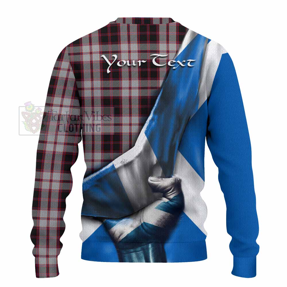 Tartan Vibes Clothing MacPherson (McPherson) Tartan Knitted Sweater with Family Crest Scotland Patriotic Style