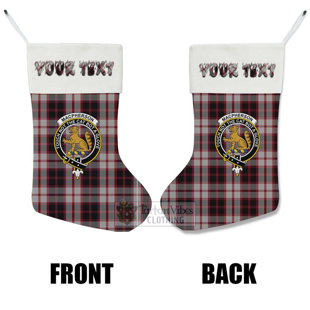 Tartan Vibes Clothing MacPherson (McPherson) Tartan Family Crest Christmas Stocking with Personalized Text