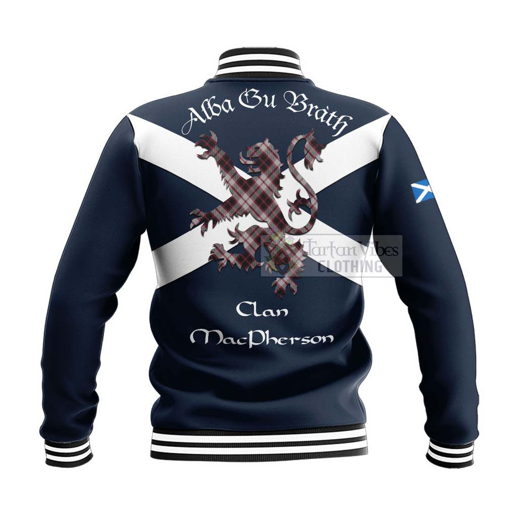 Tartan Vibes Clothing MacPherson (McPherson) Tartan Lion Rampant Baseball Jacket – Proudly Display Your Heritage with Alba Gu Brath and Clan Name