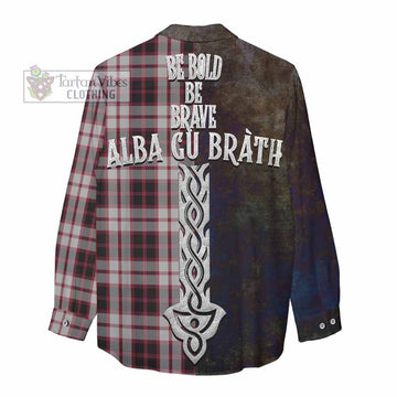 MacPherson (McPherson) Tartan Family Crest Women's Casual Shirt Alba Gu Brath Be Brave Lion Ancient Style - Tartan Vibes Clothing