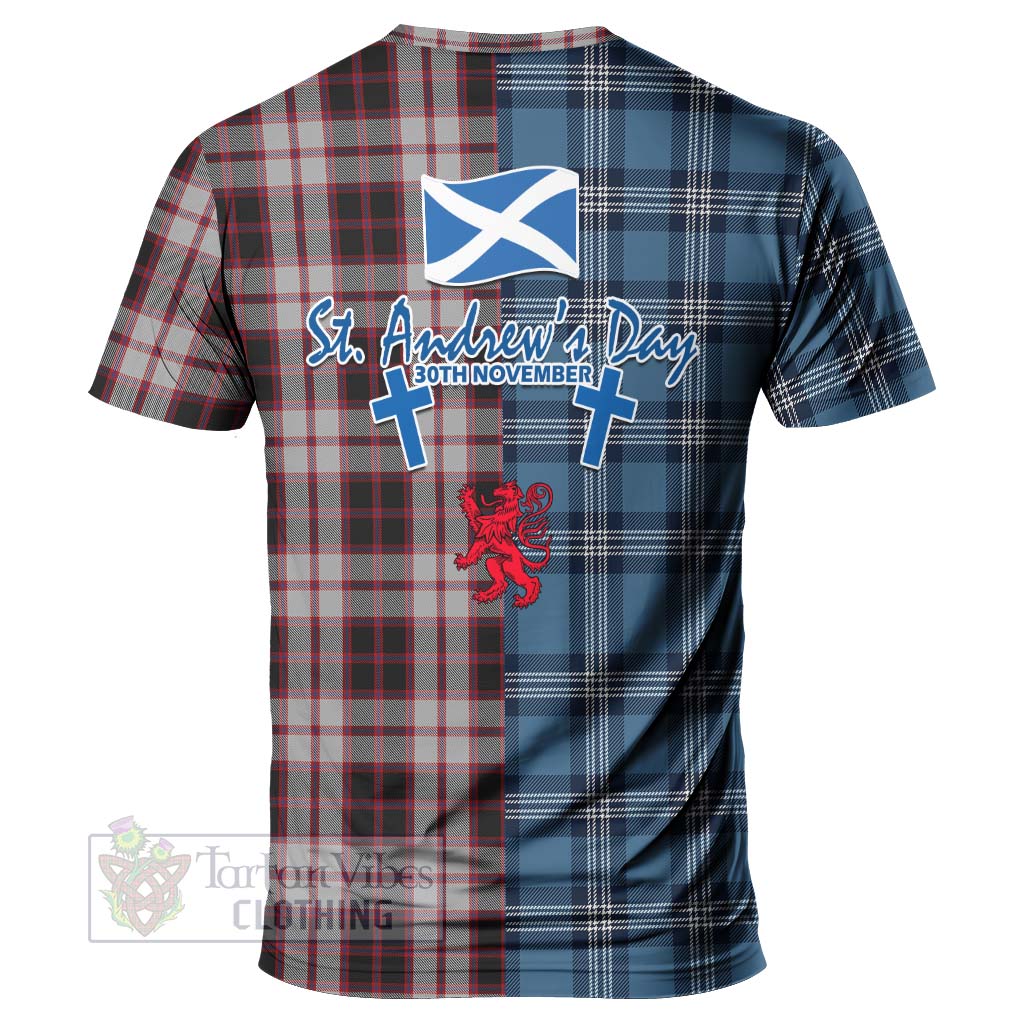 Tartan Vibes Clothing MacPherson (McPherson) Tartan T-Shirt Happy St. Andrew's Day Half Tartan Style