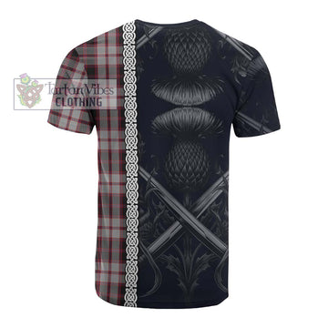 MacPherson (McPherson) Tartan Cotton T-shirt with Family Crest Cross Sword Thistle Celtic Vibes