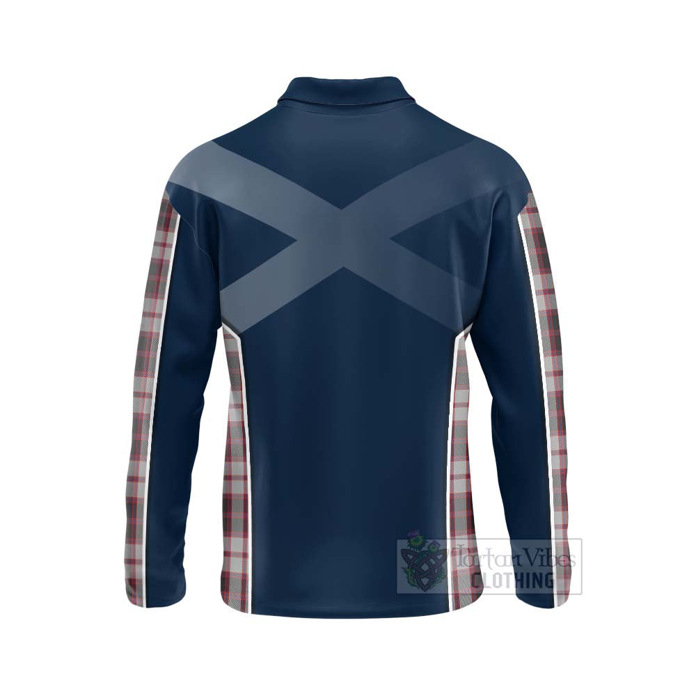 Tartan Vibes Clothing MacPherson (McPherson) Tartan Long Sleeve Polo Shirt with Family Crest and Scottish Thistle Vibes Sport Style