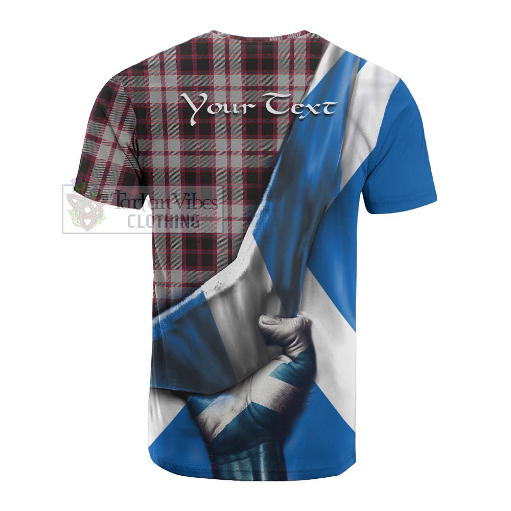 Tartan Vibes Clothing MacPherson (McPherson) Tartan Cotton T-shirt with Family Crest Scotland Patriotic Style