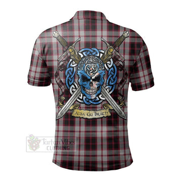 MacPherson (McPherson) Tartan Polo Shirt with Family Crest Celtic Skull Style