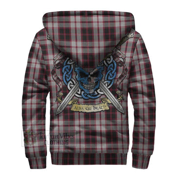 MacPherson (McPherson) Tartan Sherpa Hoodie with Family Crest Celtic Skull Style