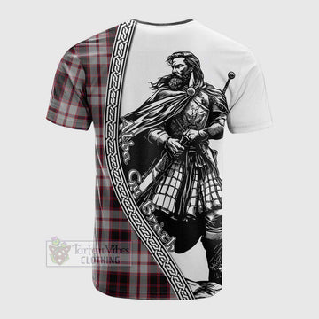 MacPherson (McPherson) Tartan Clan Crest Cotton T-shirt with Highlander Warrior Celtic Style