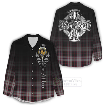 MacPherson (McPherson) Tartan Women's Casual Shirt Featuring Alba Gu Brath Family Crest Celtic Inspired