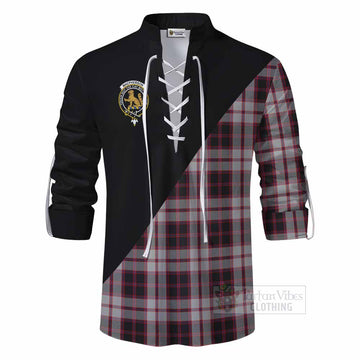 MacPherson (McPherson) Tartan Ghillie Kilt Shirt with Family Crest and Military Logo Style