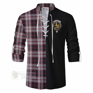 MacPherson (McPherson) Tartan Ghillie Kilt Shirt with Family Crest and Half Of Me Style