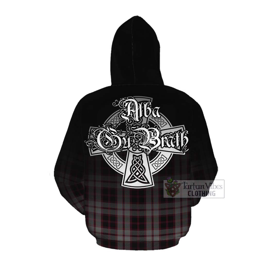 Tartan Vibes Clothing MacPherson (McPherson) Tartan Cotton Hoodie Featuring Alba Gu Brath Family Crest Celtic Inspired