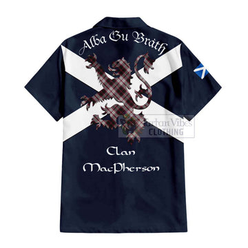 MacPherson (McPherson) Tartan Lion Rampant Short Sleeve Button Shirt  Proudly Display Your Heritage with Alba Gu Brath and Clan Name