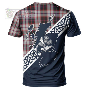 MacPherson (McPherson) Tartan T-Shirt Featuring Thistle and Scotland Map