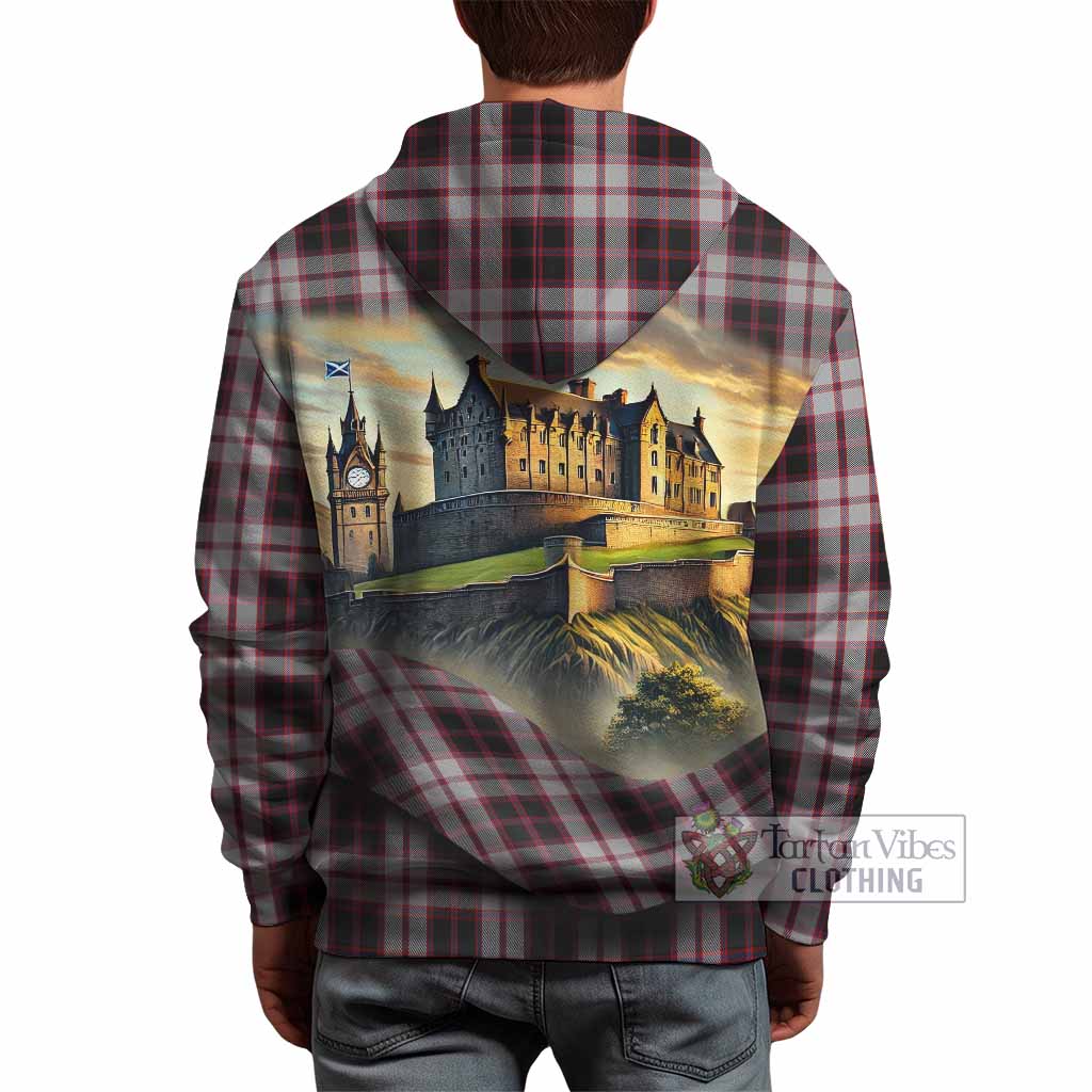 MacPherson (McPherson) Tartan Family Crest Hoodie with Scottish Ancient Castle Style - Tartan Vibes Clothing