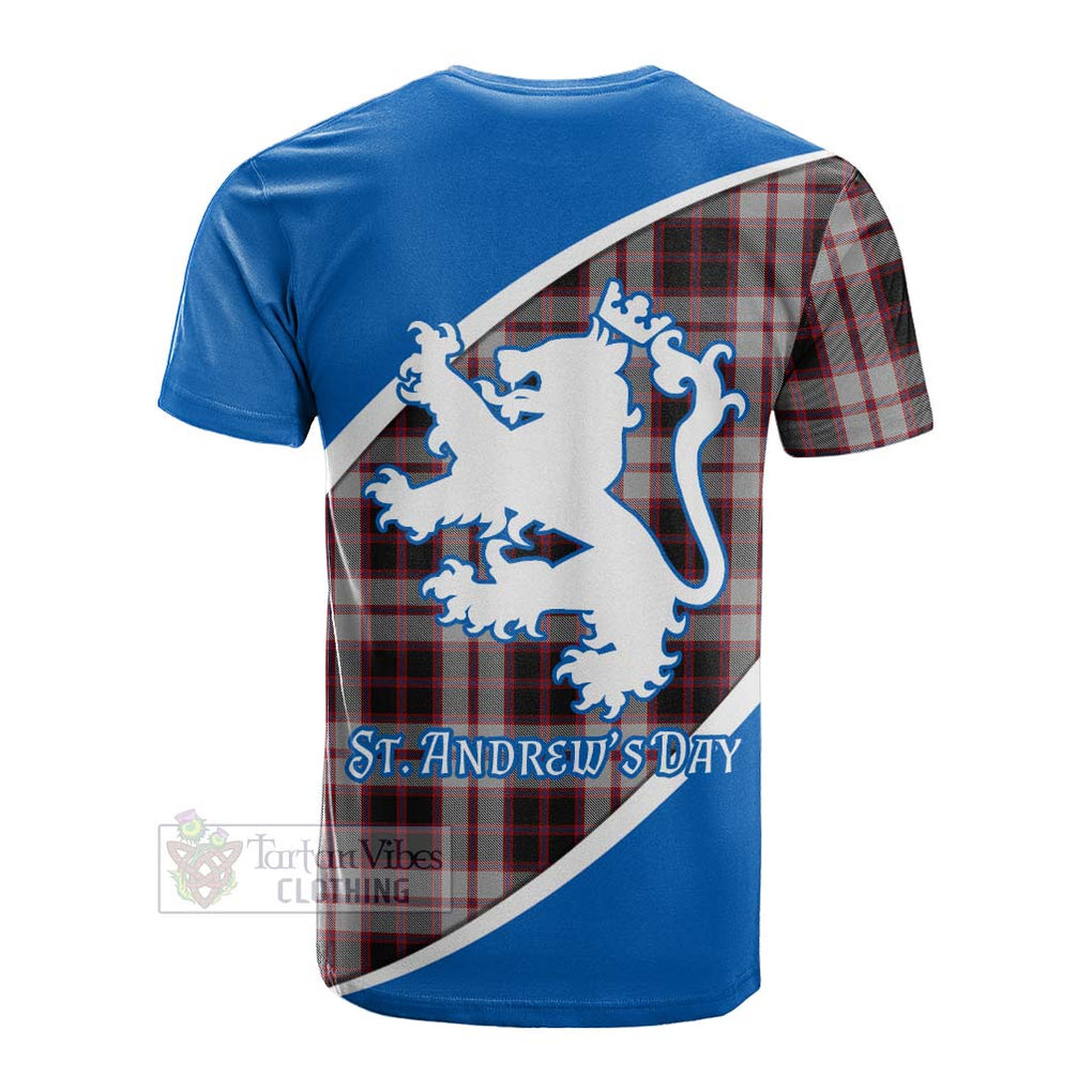 Tartan Vibes Clothing MacPherson (McPherson) Family Crest Tartan Cotton T-shirt Celebrate Saint Andrew's Day in Style