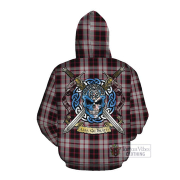 MacPherson (McPherson) Tartan Cotton Hoodie with Family Crest Celtic Skull Style