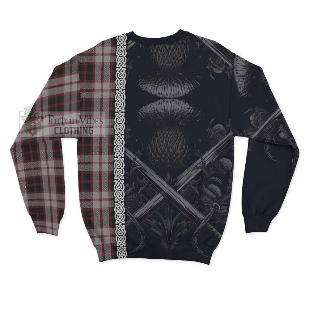 Tartan Vibes Clothing MacPherson (McPherson) Tartan Sweatshirt with Family Crest Cross Sword Thistle Celtic Vibes