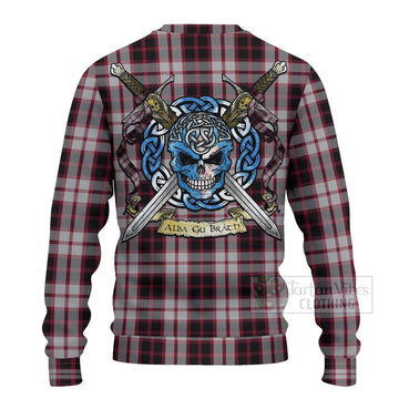 MacPherson (McPherson) Tartan Ugly Sweater with Family Crest Celtic Skull Style