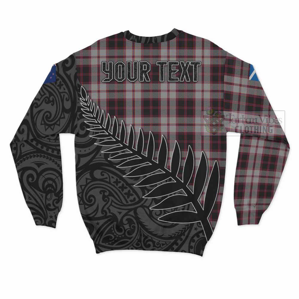 Tartan Vibes Clothing MacPherson (McPherson) Crest Tartan Sweatshirt with New Zealand Silver Fern Half Style