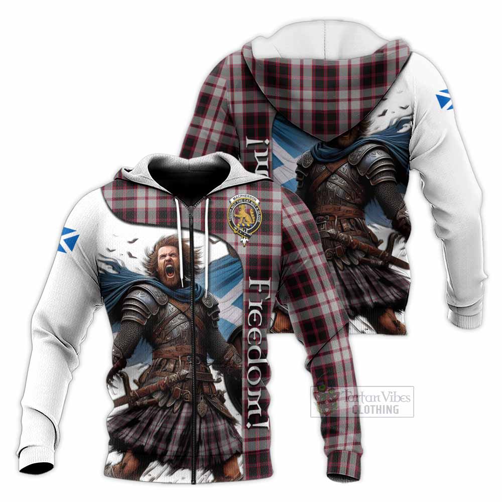 Tartan Vibes Clothing MacPherson (McPherson) Crest Tartan Knitted Hoodie Inspired by the Freedom of Scottish Warrior