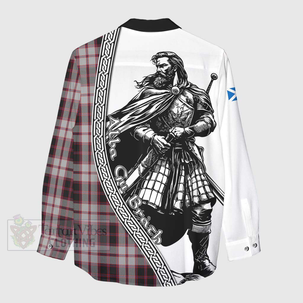 Tartan Vibes Clothing MacPherson (McPherson) Tartan Clan Crest Women's Casual Shirt with Highlander Warrior Celtic Style