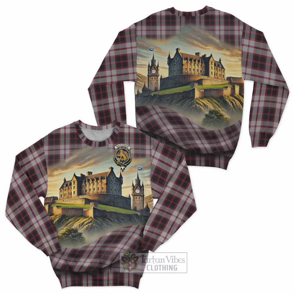 MacPherson (McPherson) Tartan Family Crest Sweatshirt with Scottish Ancient Castle Style - Tartan Vibes Clothing