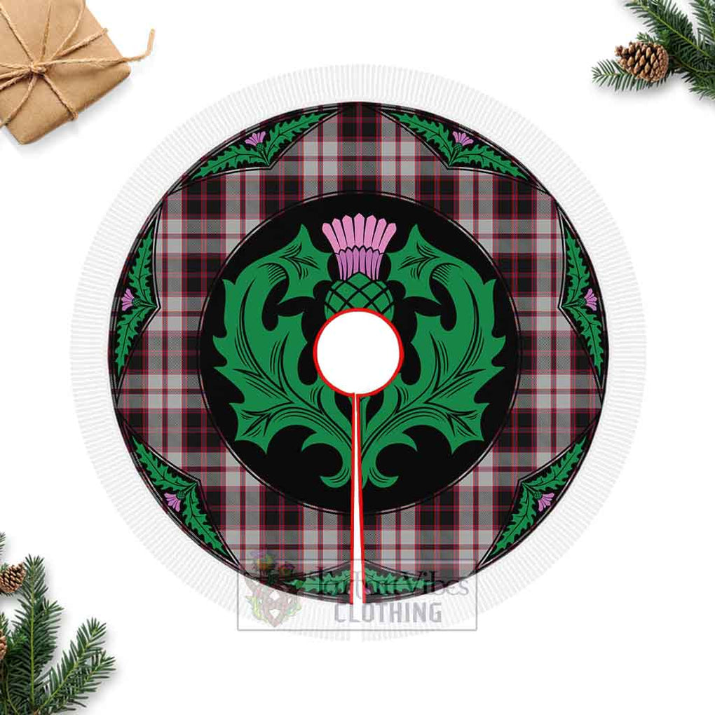 Tartan Vibes Clothing MacPherson (McPherson) Tartan Christmas Tree Skirt Scottish Thistle Style