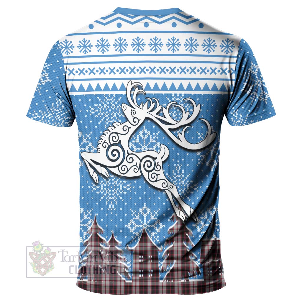 Tartan Vibes Clothing MacPherson (McPherson) Clan Christmas T-Shirt Celtic Reindeer Style