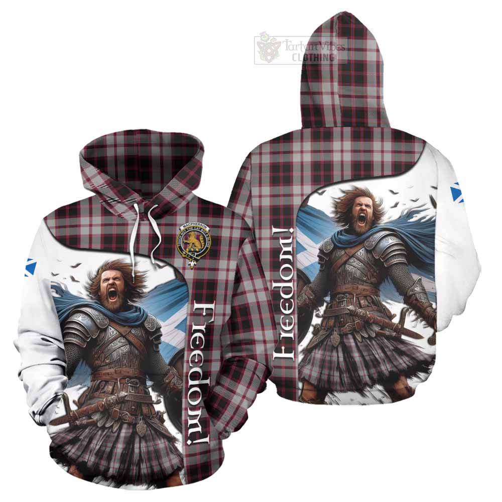 Tartan Vibes Clothing MacPherson (McPherson) Crest Tartan Hoodie Inspired by the Freedom of Scottish Warrior