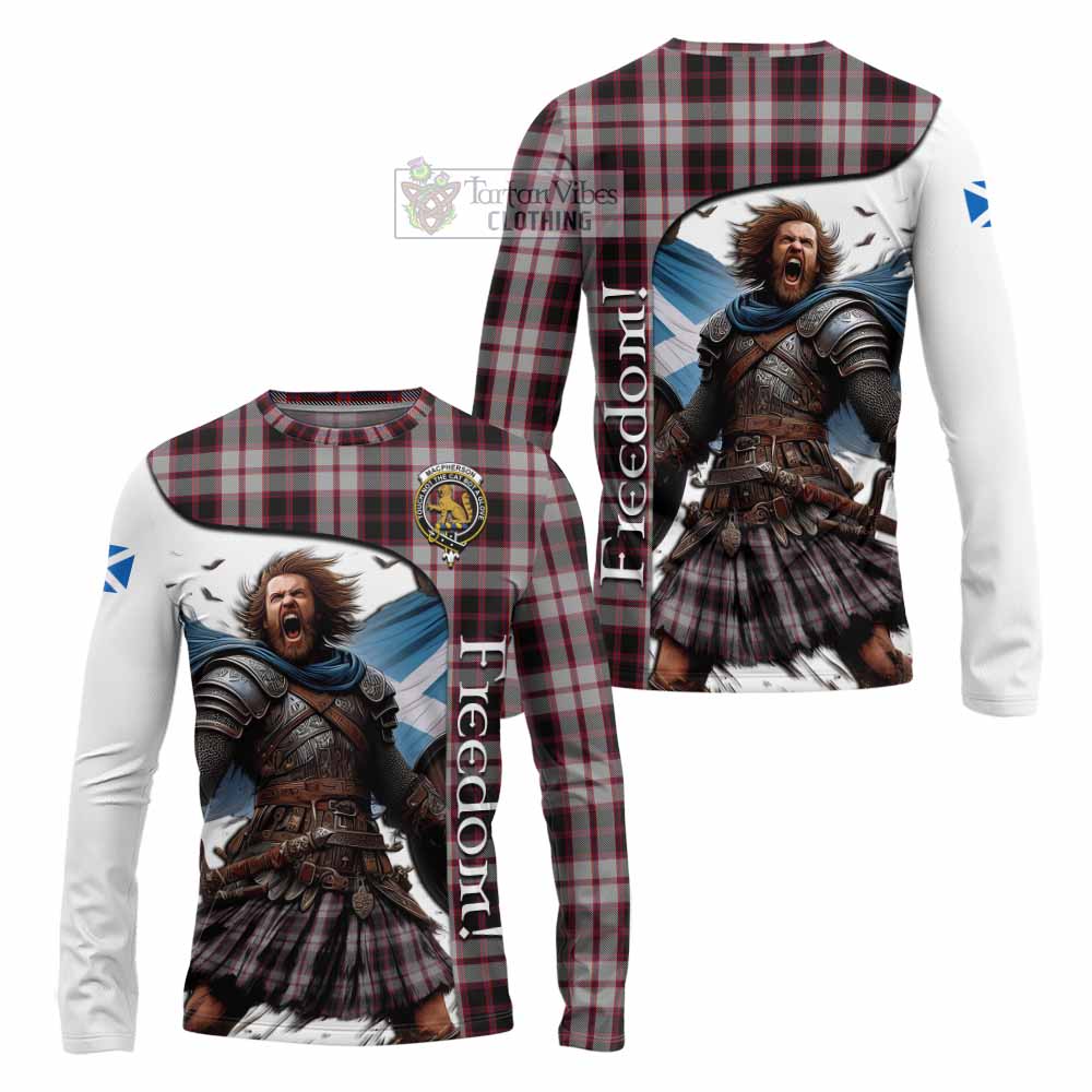 Tartan Vibes Clothing MacPherson (McPherson) Crest Tartan Long Sleeve T-Shirt Inspired by the Freedom of Scottish Warrior