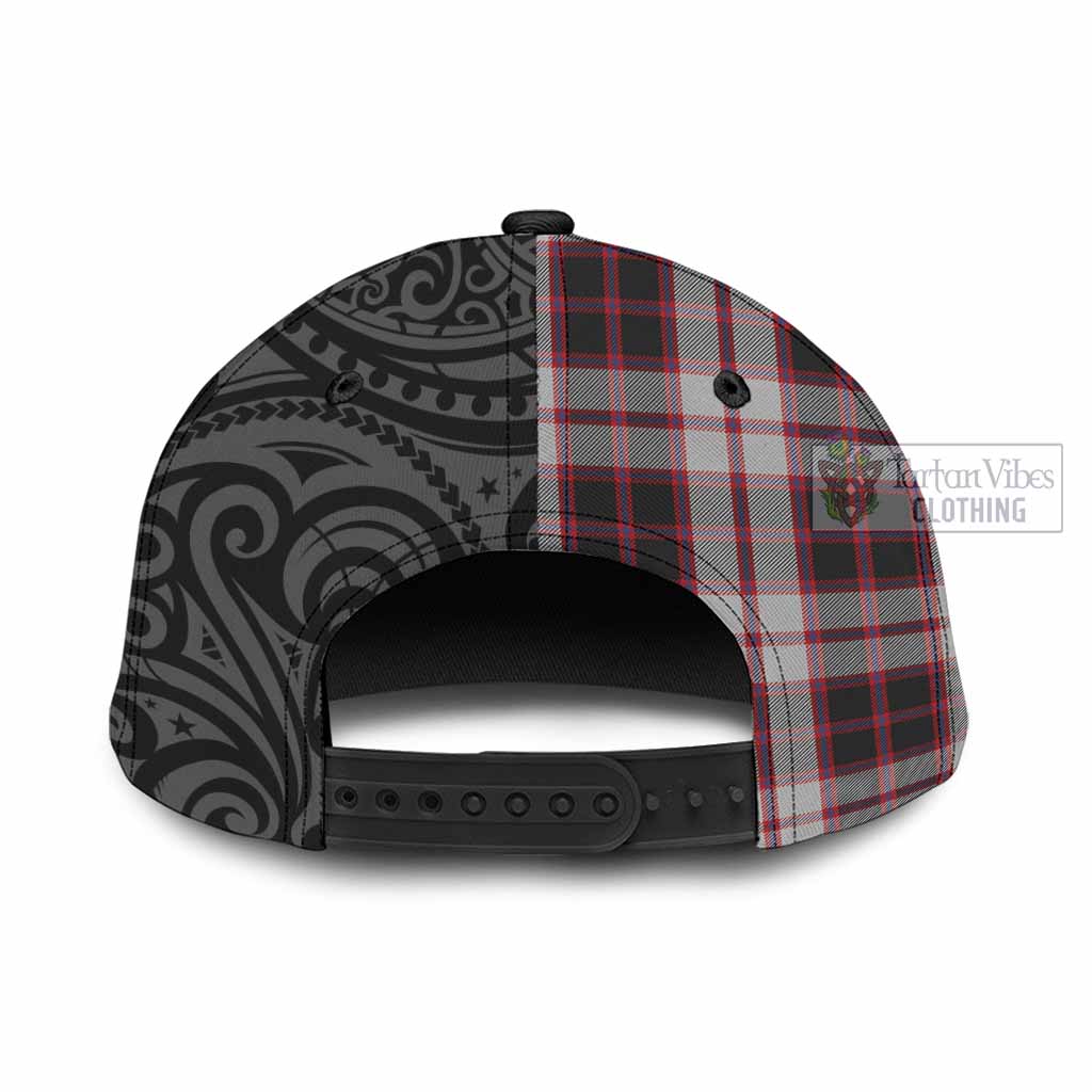 Tartan Vibes Clothing MacPherson (McPherson) Tartan Classic Cap with New Zealand Silver Fern Half Style