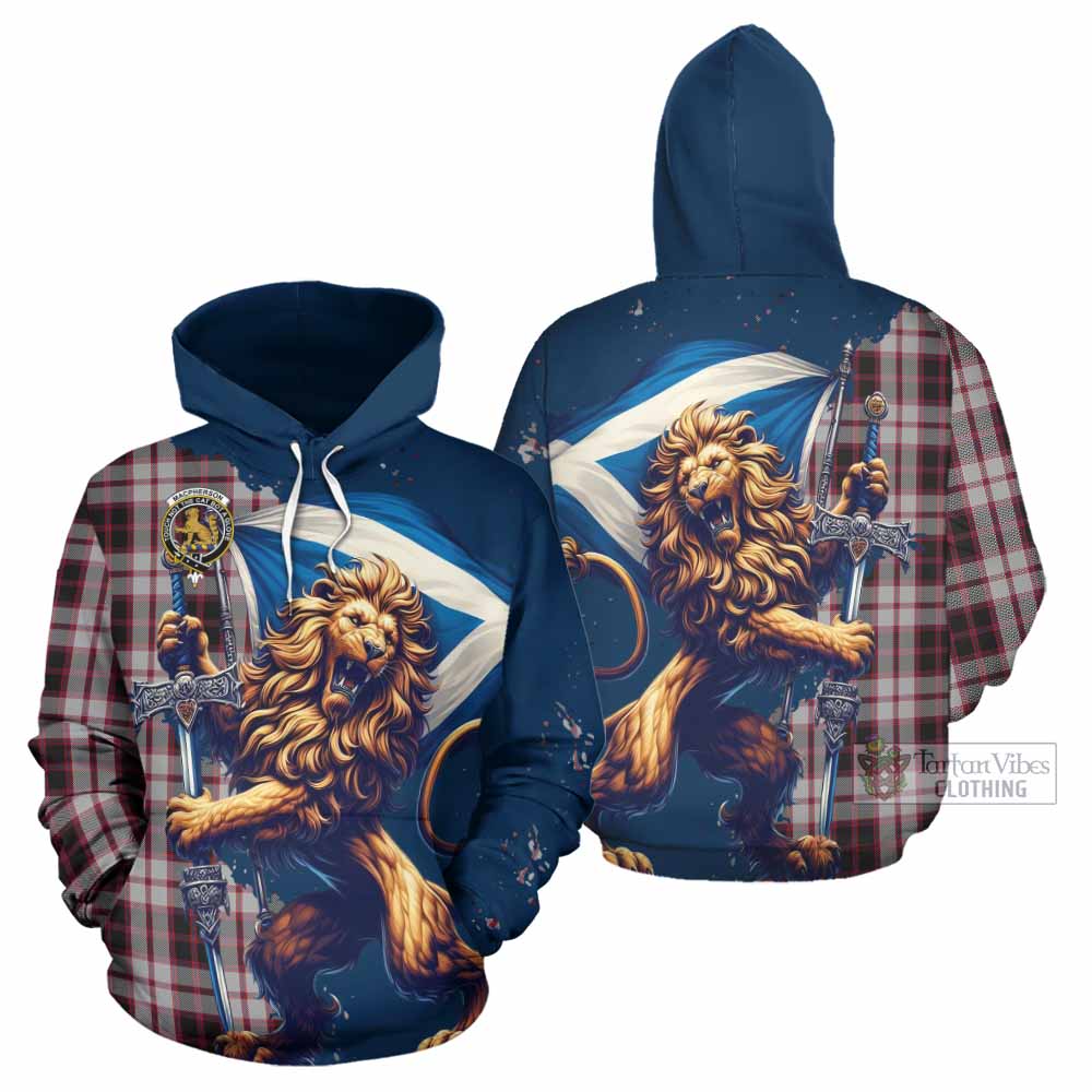 MacQuarrie (McQuarrie) Tartan Family Crest Hoodie with Scottish Majestic Lion