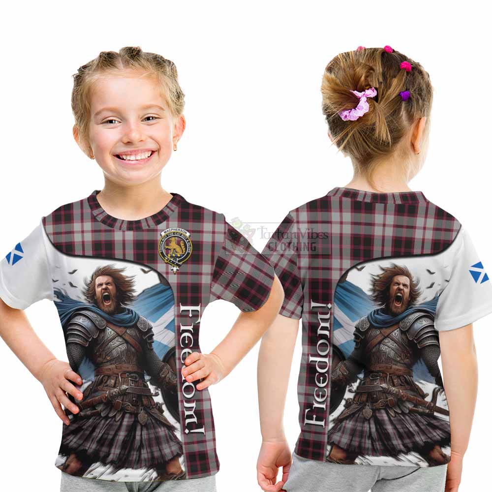 Tartan Vibes Clothing MacPherson (McPherson) Crest Tartan Kid T-Shirt Inspired by the Freedom of Scottish Warrior