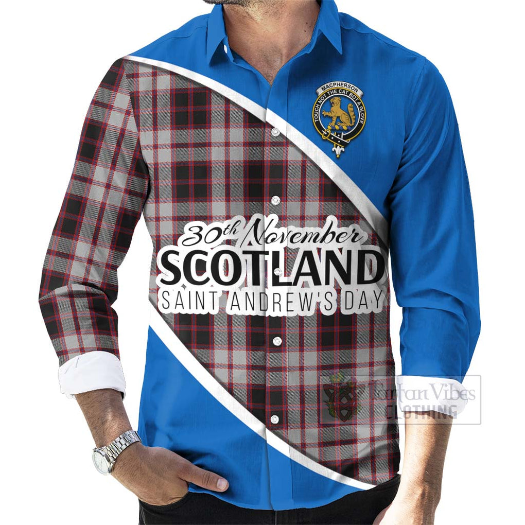 Tartan Vibes Clothing MacPherson (McPherson) Family Crest Tartan Long Sleeve Button Shirt Celebrate Saint Andrew's Day in Style