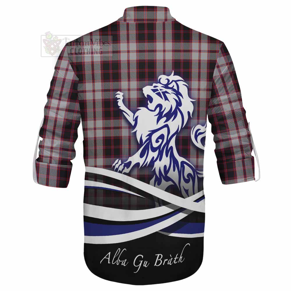 Tartan Vibes Clothing MacPherson (McPherson) Tartan Ghillie Kilt Shirt with Alba Gu Brath Regal Lion Emblem